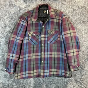 Vintage Western Jacket Mens 2XL Plaid Saddle King Pearlsnap Quilt Lined Heavy
